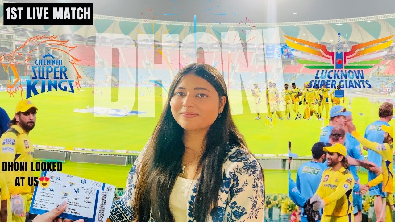 CSK vs LSG ipl match at Ekana stadium Lucknow |live match experience & seeing MS Dhoni #vlog#msdhoni