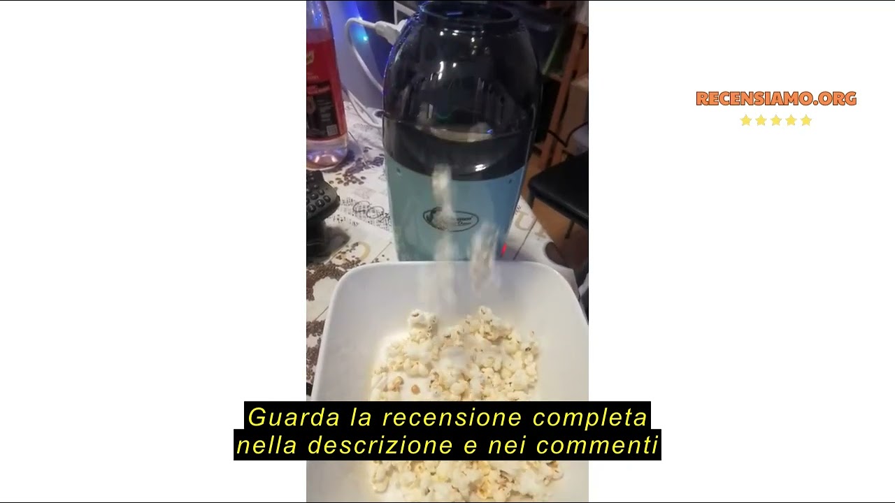 Recensione del Bestron Macchina per popcorn ad aria calda fino a 50 g di mais popcorn popcorn per po