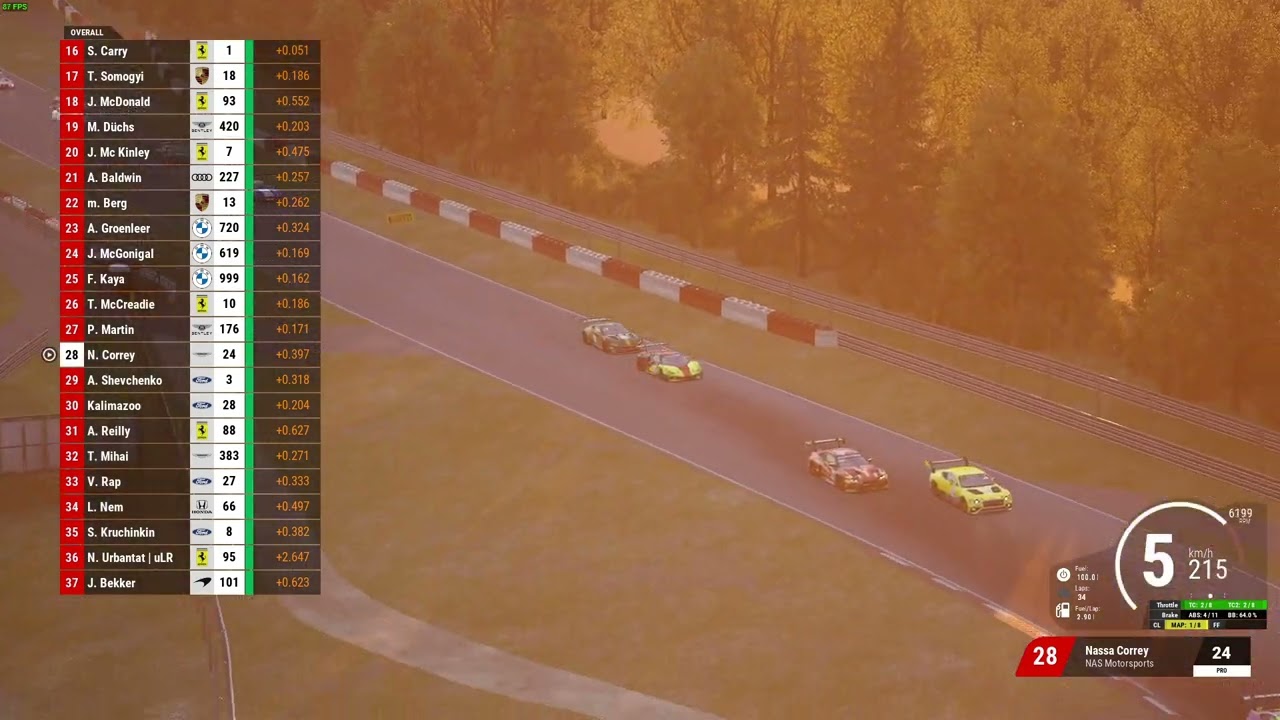 Nassa Correy's Race Highlights from R1 S16 Apex Online Racing ACC League.