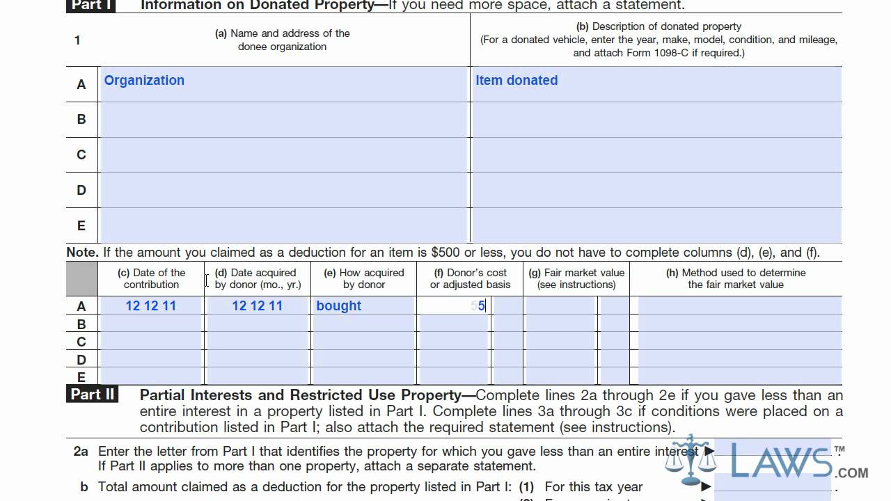 Learn How to Fill the Form 8283&nbsp;Noncash Charitable Contributions
