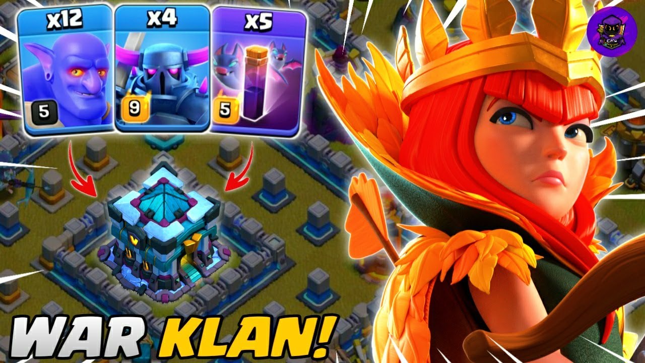 TERLALU KUAT! QUEEN WALK + PEKKA BOWLER BAT SPELL (PEBOBAT) - STRATEGI WAR TH 13 | COC INDONESIA