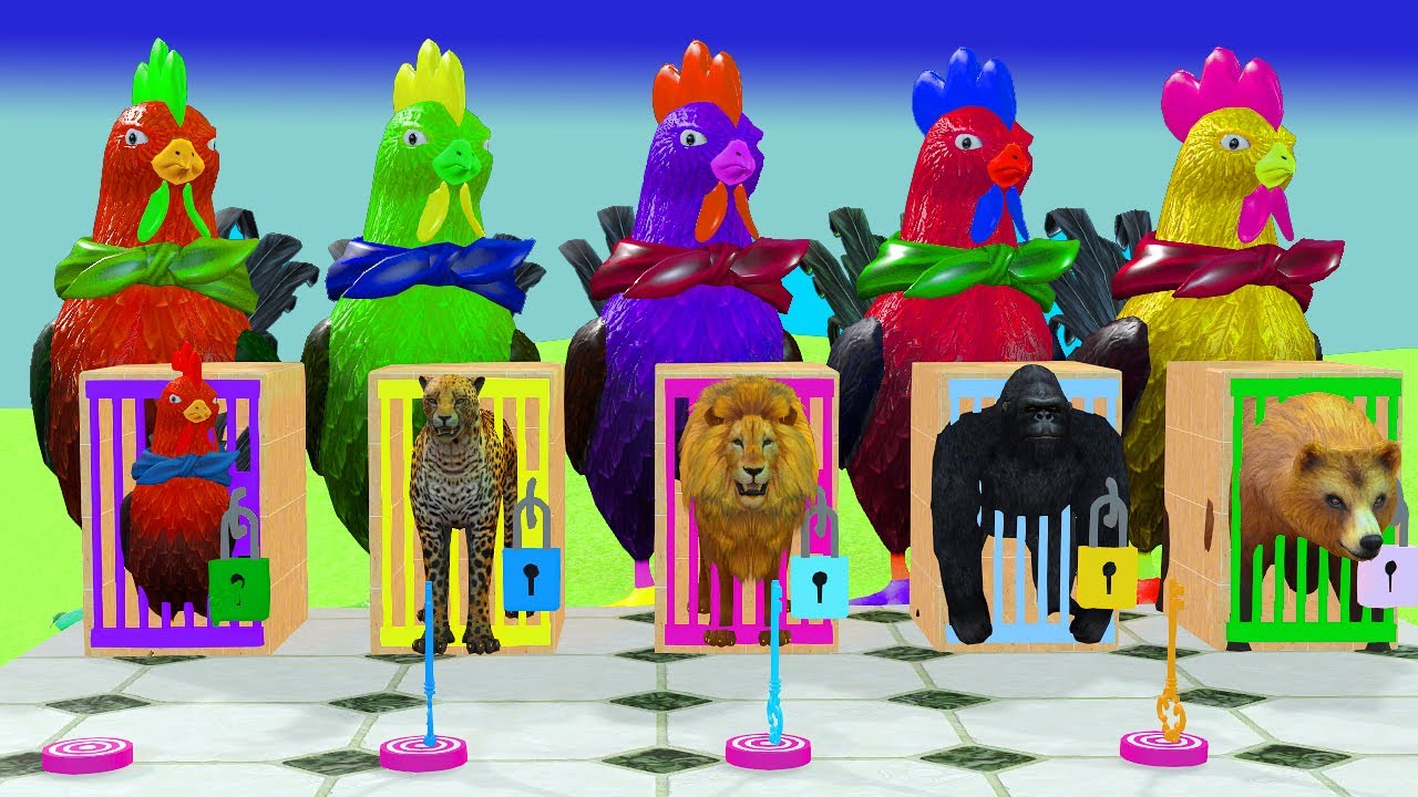 Epic Long Slide Challenge with Elephant, Gorilla, Buffalo & More! | 3D Animal Slide Game Fun
