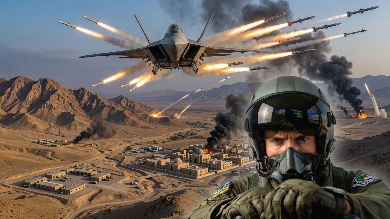 El proceso de despliegue del monstruoso F22 Raptor en el campo de batalla iraní