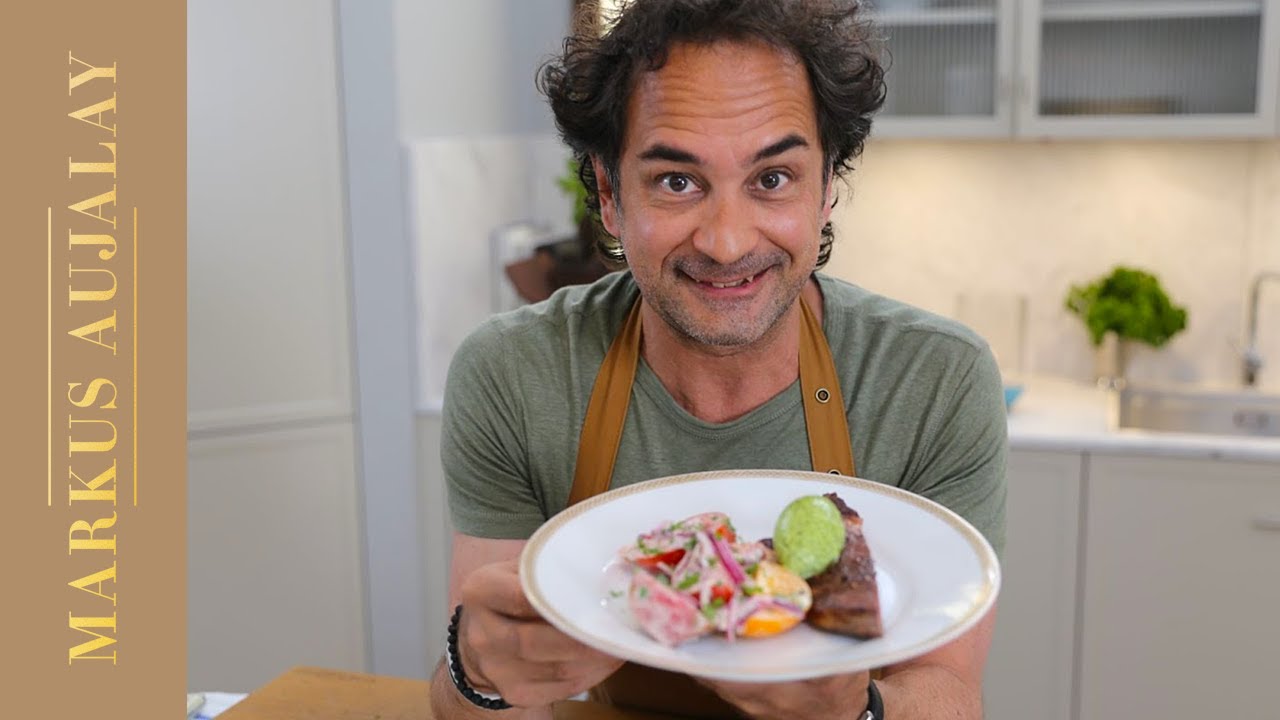 Entrecote med kryddsmör och tomatsallad | Markus Aujalay