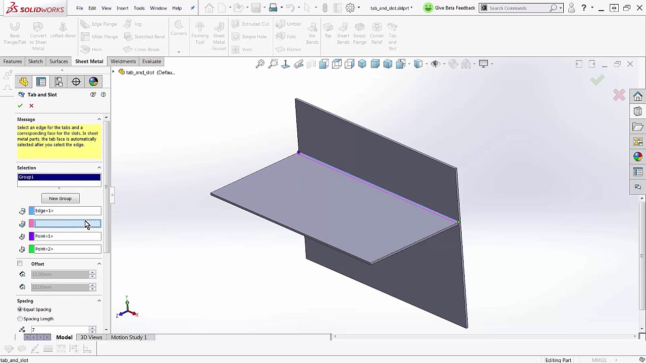 SOLIDWORKS 2018 - Sheetmetal Tab and Slot