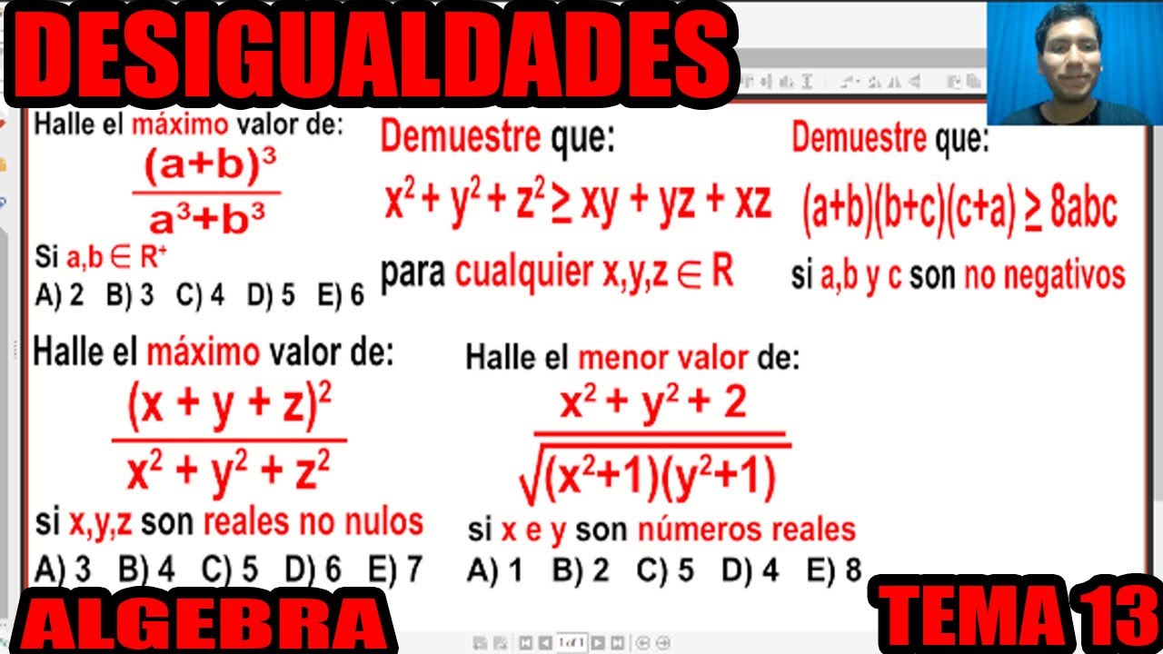 DESIGUALDADES EJERCICIOS RESUELTOS NIVEL INTERMEDIO AVANZADO