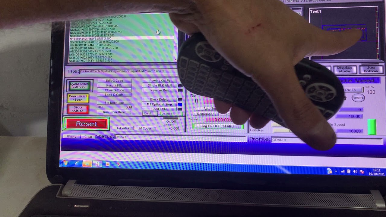 Como continuar um trabalho fresa quebrou acabou energia refazer o percurso mach 3 cnc router