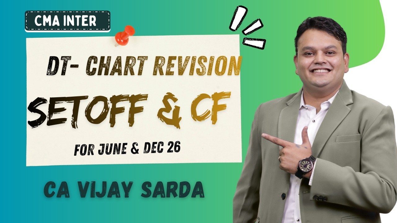 DT Revision | Setoff & CF | CMA Inter June & Dec 26 | CA Vijay Sarda