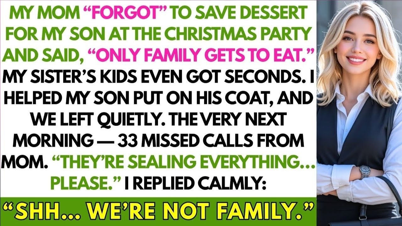 My Mom “Forgot” to Save Dessert for My Son at the Christmas Party and Said,“Only Family Gets to Eat.