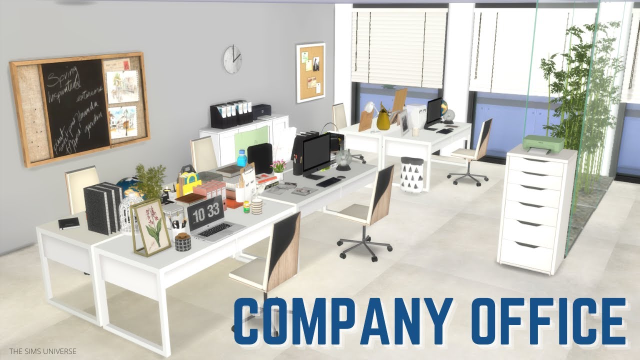 START UP COMPANY OFFICE | The Sims 4 CC Speed Build | +DL