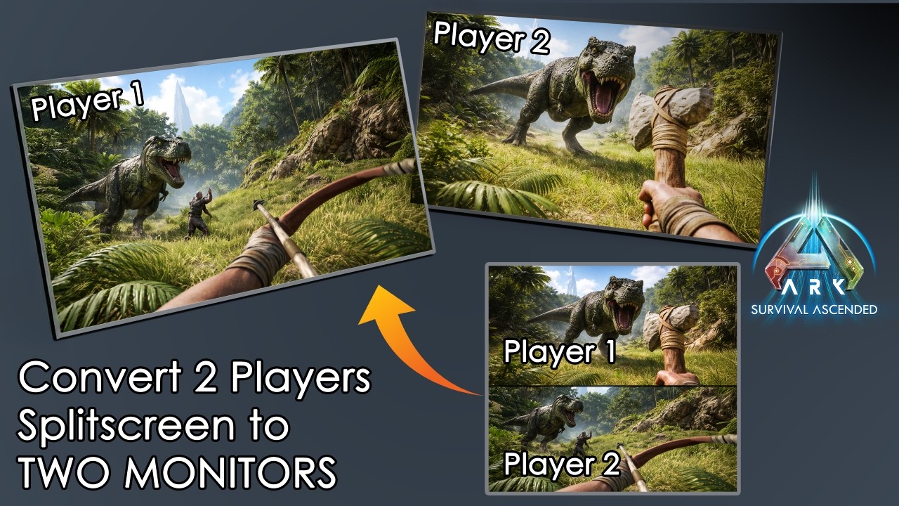 I Got ARK Ascended Split Screen Working on Two Monitors (One PC)