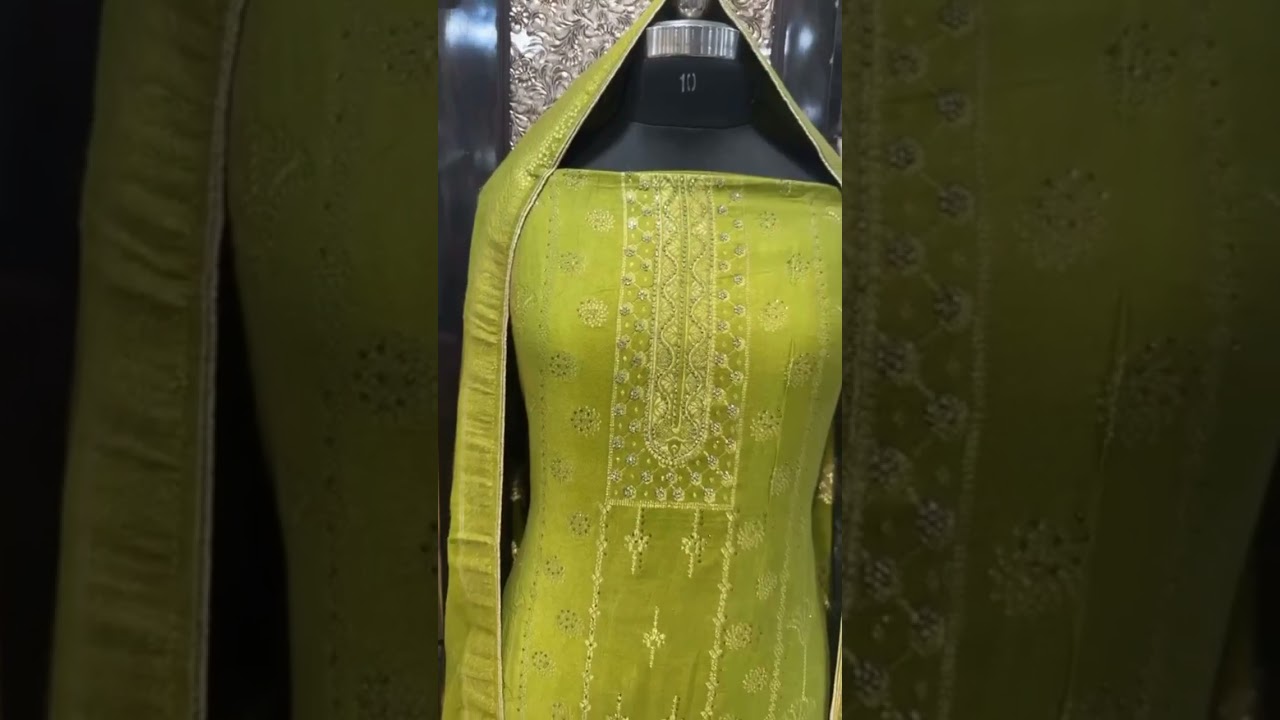 Shirt: Pushmina Embroidery Bottom: Pushmina Plain rwrPushmina Embroidery Shawl Price: 2700/-