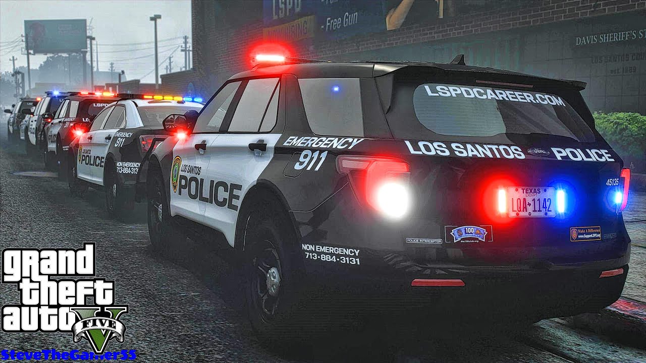 Playing GTA 5 As A POLICE OFFICER City Patrol| HPD|| GTA 5 Lspdfr Mod| 4K