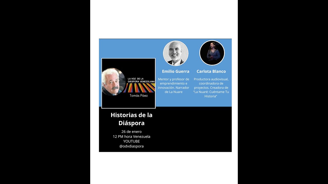 Tema: Historias de la Diáspora. Invitados: Carlota Blanco y Emilio Guerra