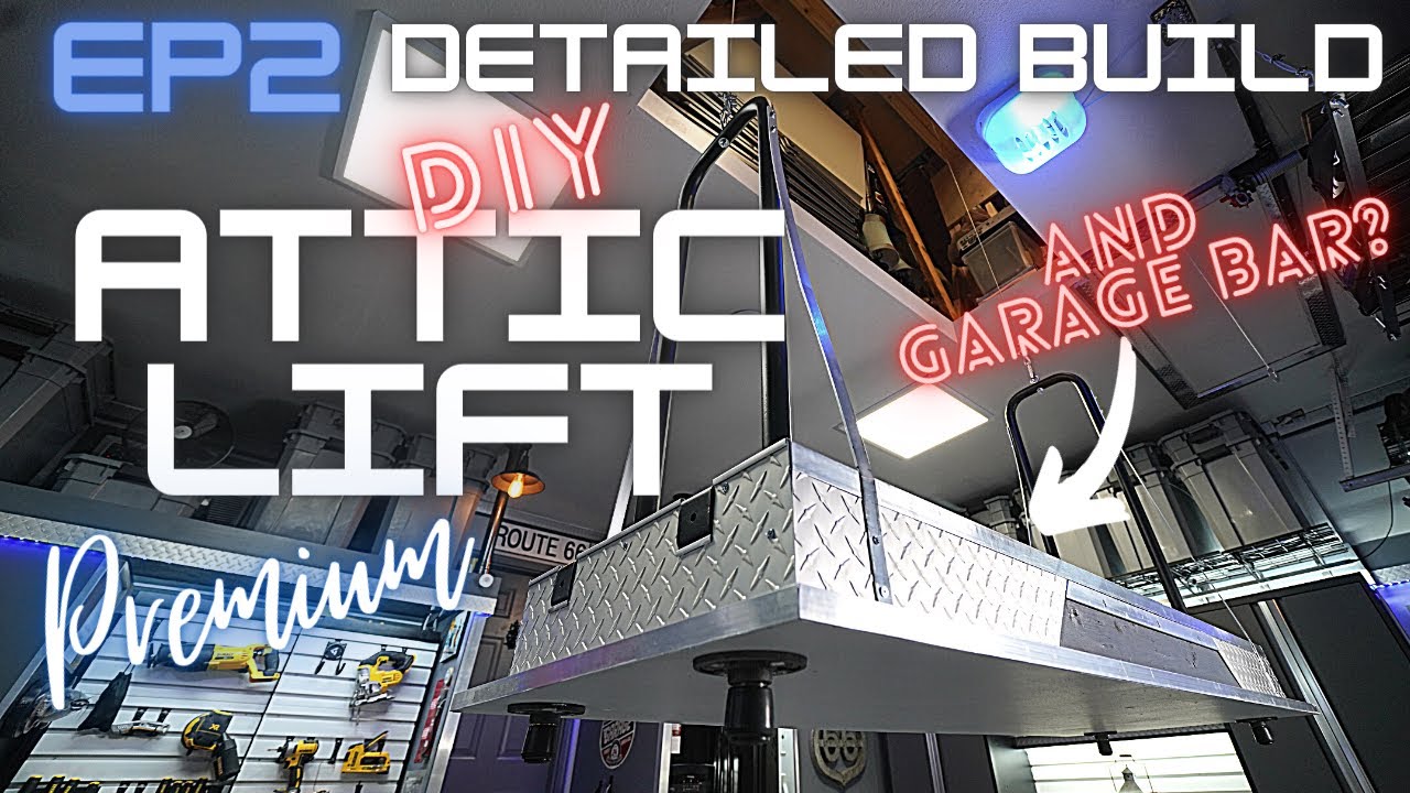 Building A DIY Garage Attic Lift And Dream Garage Bar! - Episode 2 By Abraz House
