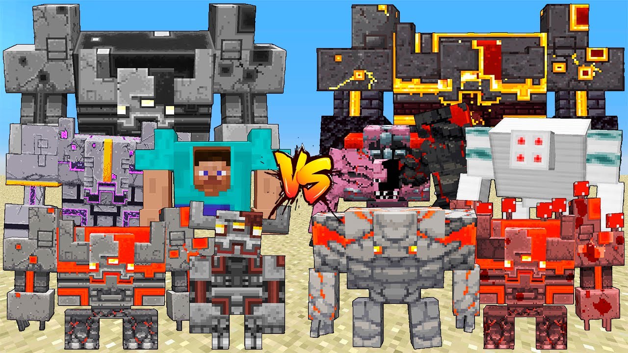 Every Monstrosity Mobs Tournament - All Big Golem Fight Minecraft Battle