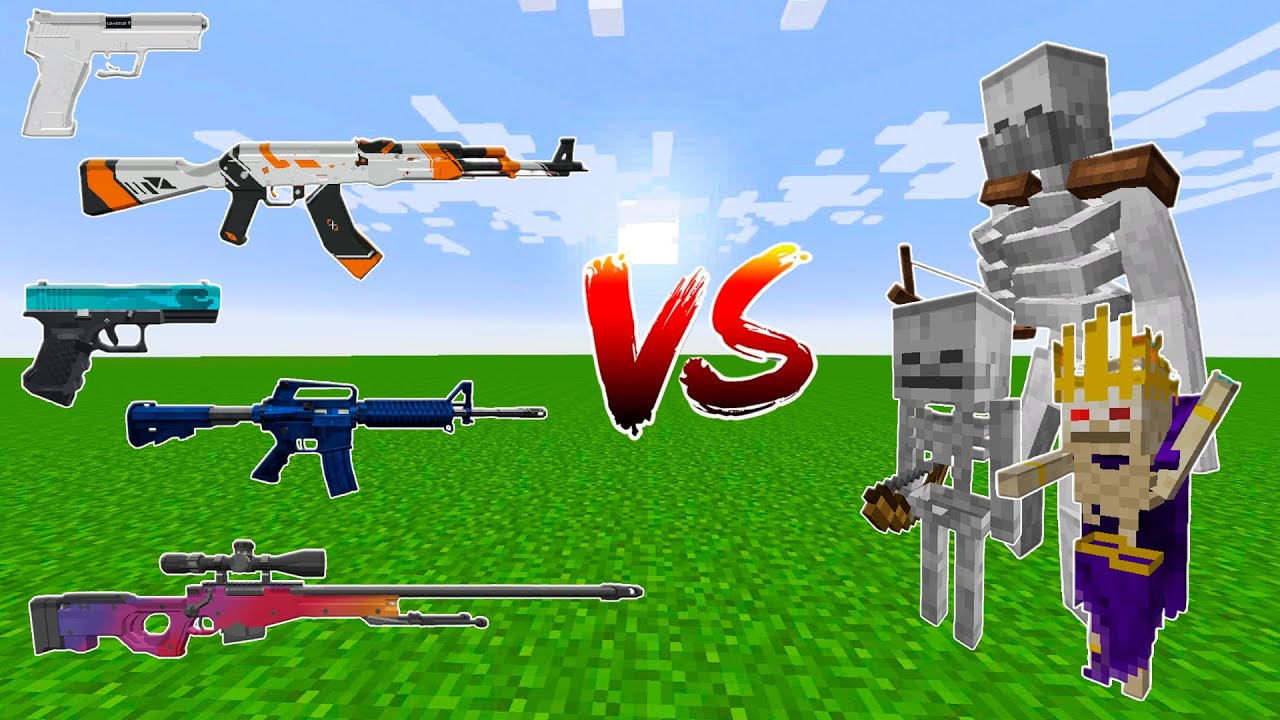 Which TaCZ Counter Strike 2 Gun Can Beat Skeletons Bosses In Minecraft?