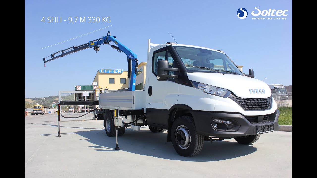 IVECO DAILY con allestimento gru 5 ton 4 sfili con cassone fisso in alluminio
