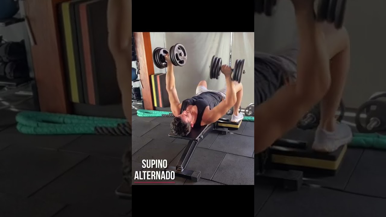 Supino alternado (halteres) - @rosaavict