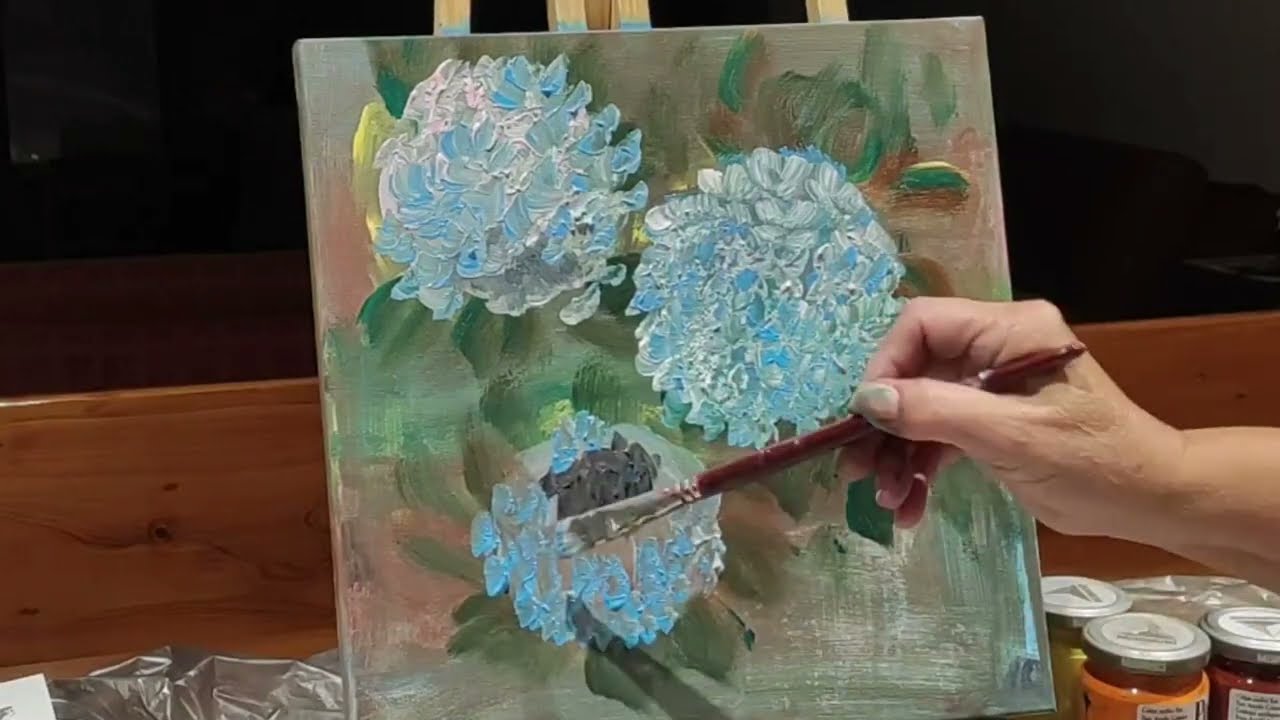 Come dipingere Ortensie su tela con colori acrilici