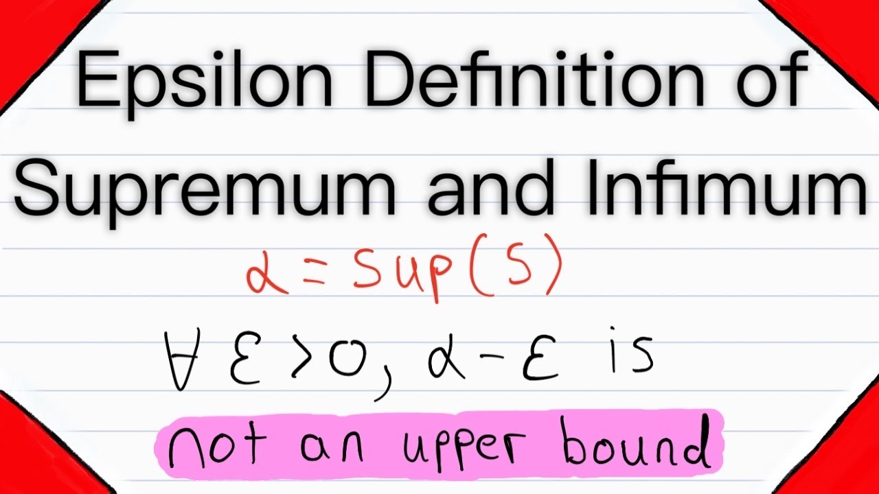 Epsilon Definition of Supremum and Infimum | Real Analysis