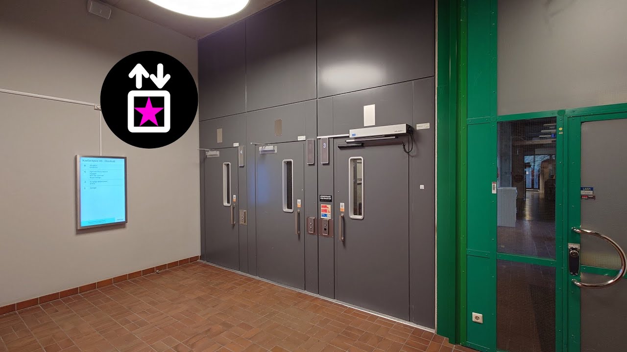 Stockholm, SWE: Modernised by KONE - 3x Asea-Graham Traction Elevators at Garnisonen, Karlavägen 96