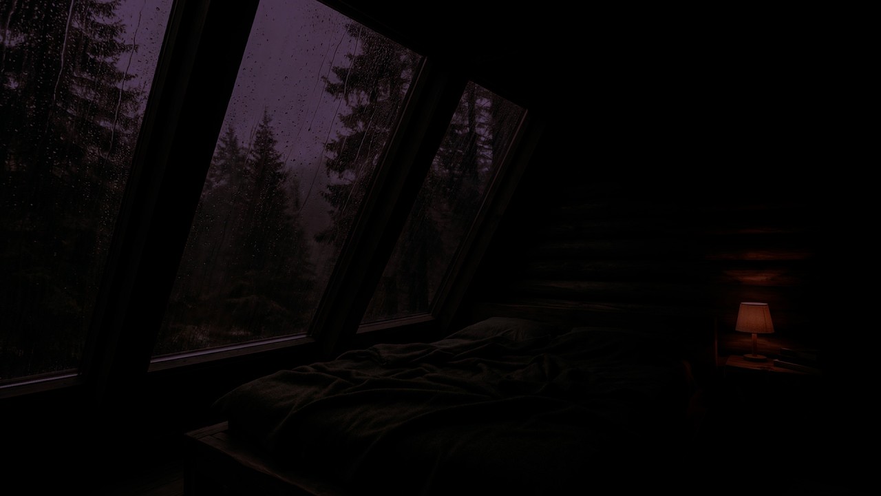 🌧️ Dark Rainy Attic Night (NO ADS) 💤 Rain on Window for Deep Sleep, Relaxation & Insomnia Relief