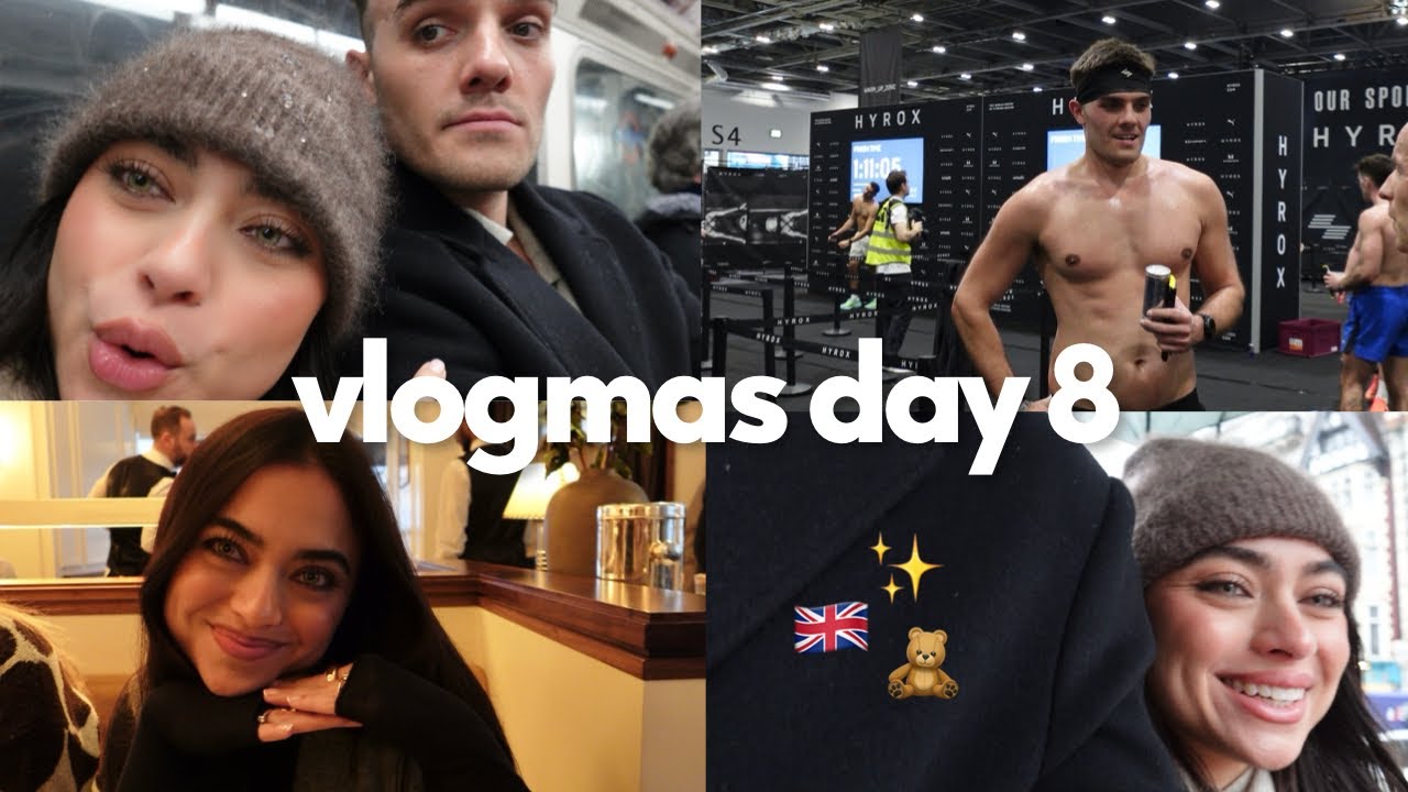 christmas in london with my boyfriend — glowy makeup, shopping & his hyrox race | vlogmas 8