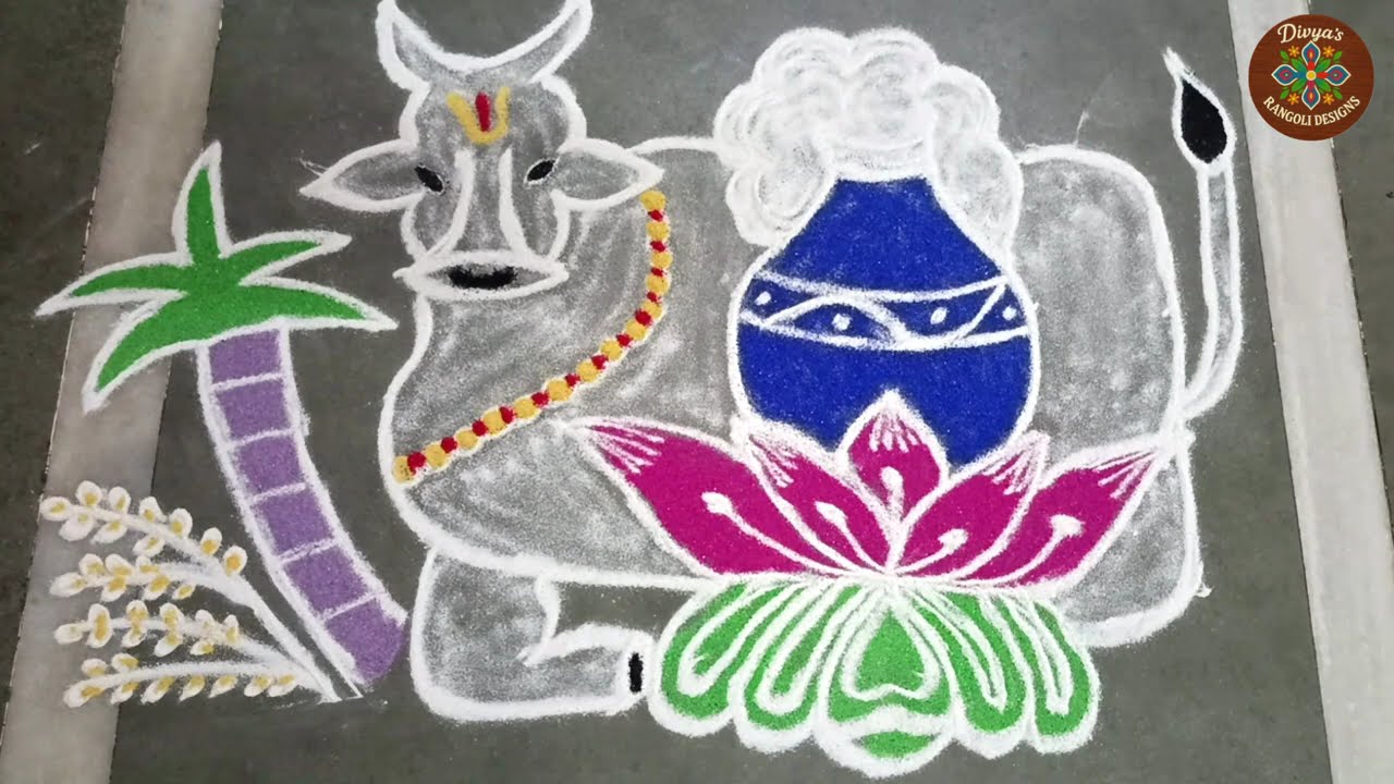 Makar Sankranti Special Rangoli 2026🐄🌾 | Pongal Festival Rangoli Design