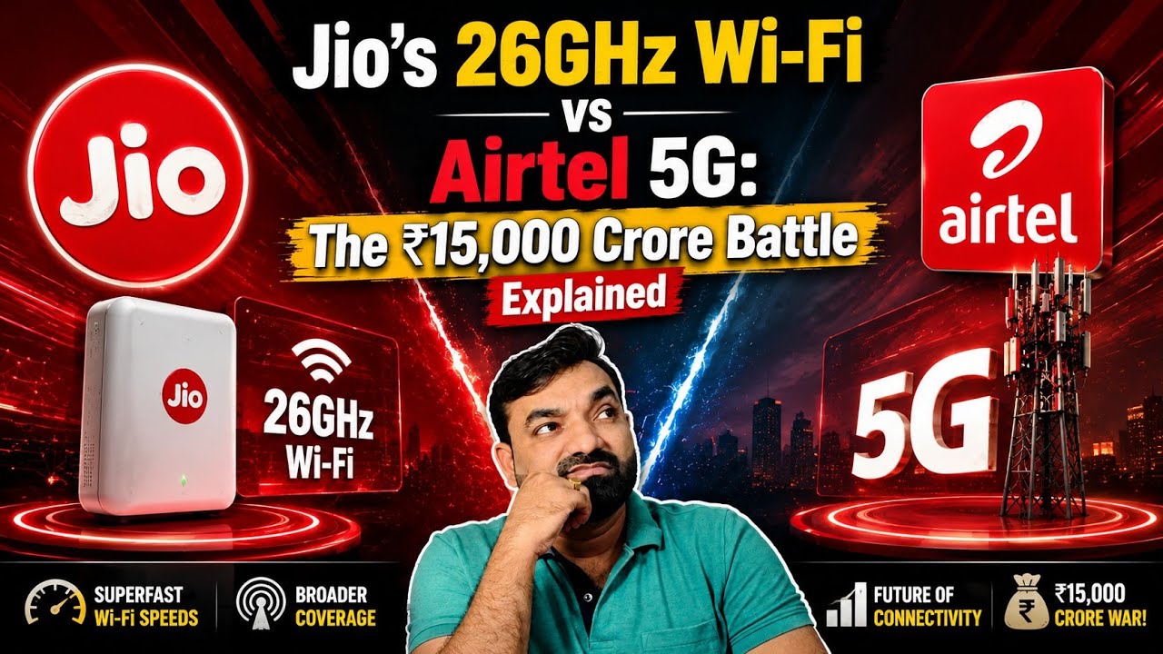 Airtel 5G Vs Jio&rsquo;s 26GHz Wi-Fi | Why Airtel is Angry with Jio's New 26GHz Plan! 😡 #jiovsairtel