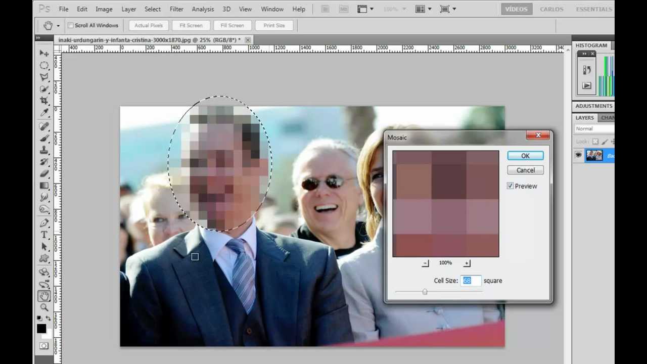 Pixelar rostros en Photoshop
