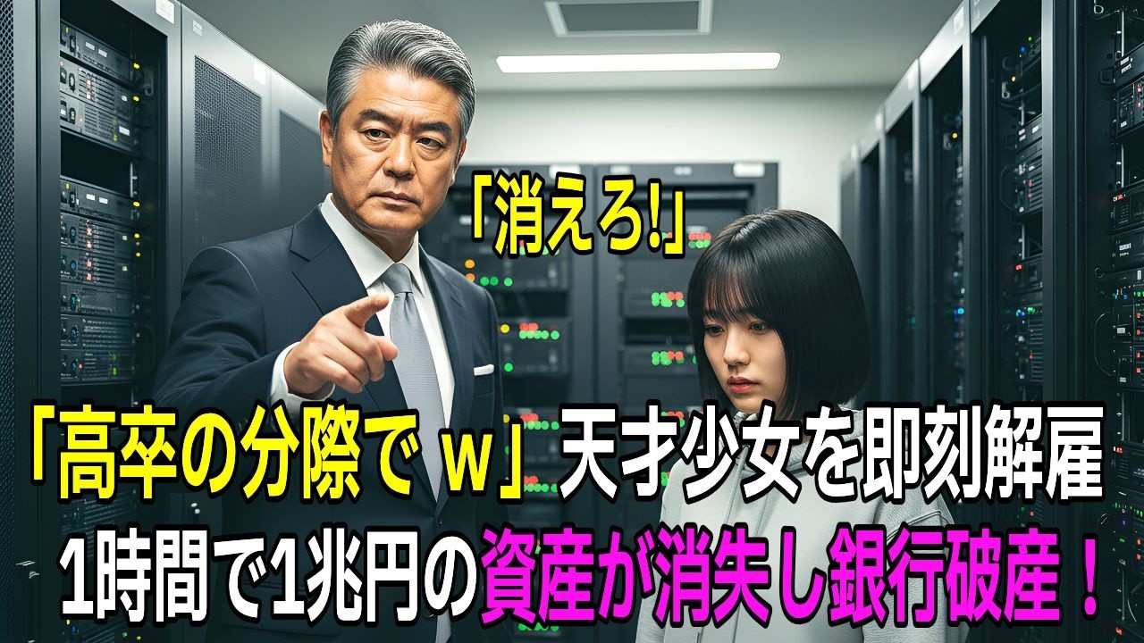 「高卒がどこで詐欺を働いているんだ」IQ200の天才少女を解雇した専務、わずか1時間で1兆円の資産が消失し銀行が破産！【感動する話】【朗読】