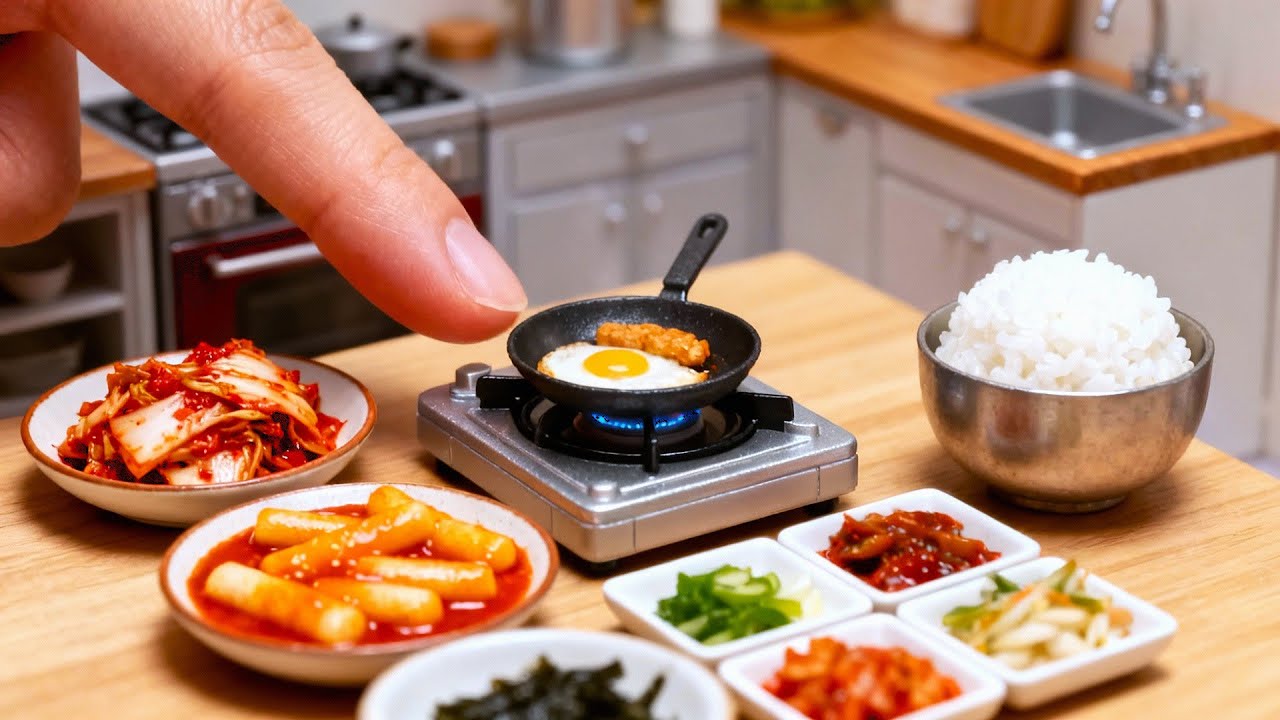 Miniature Cooking ASMR | Tiny Korean Dishes Made with Tiny Kitchen