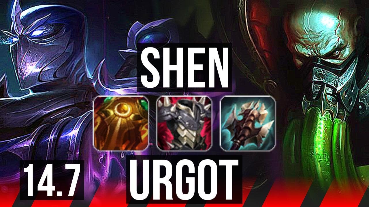 SHEN vs URGOT (TOP) | 7/2/8, 500+ games, Rank 10 Shen | KR Master | 14.7