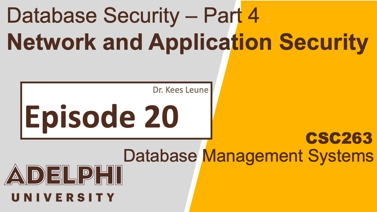 Database Application and network security