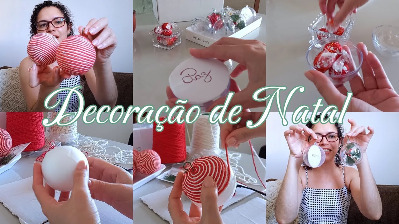 DIY: Bolas de Natal Fáceis com Acrílico e Isopor para Decorar sua Árvore de Natal Decoração Natalina
