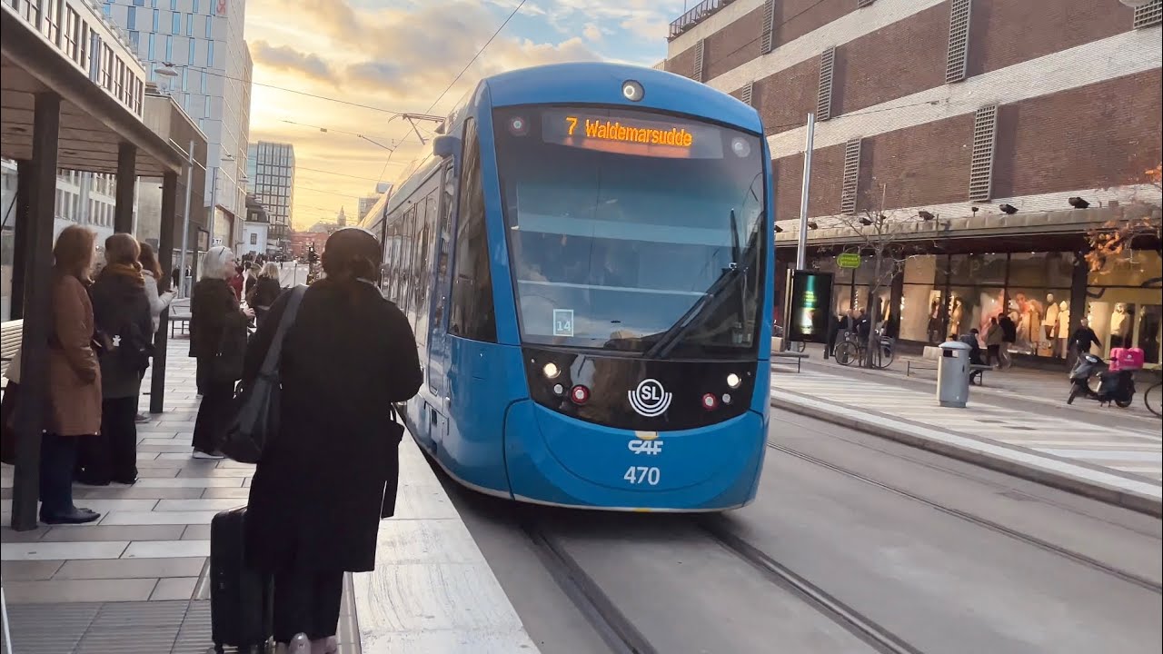 Riding the Stockholm tram through central city. Including the most exclusive street Strandvägen