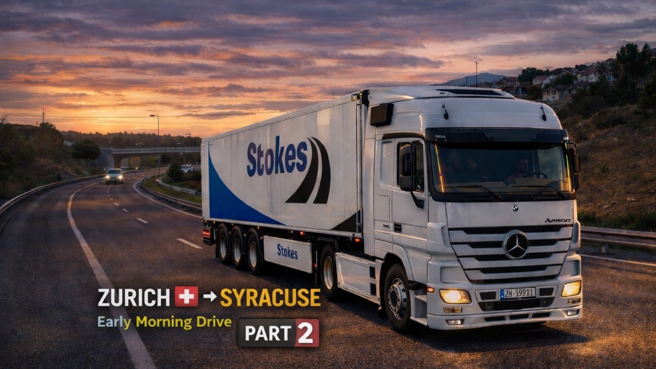 ETS2 Realistic Truck Parking from Cabin! 😱 Old Mercedes Actros | Zurich 🇨🇭 → Syracuse 🇮🇹 | Part 2