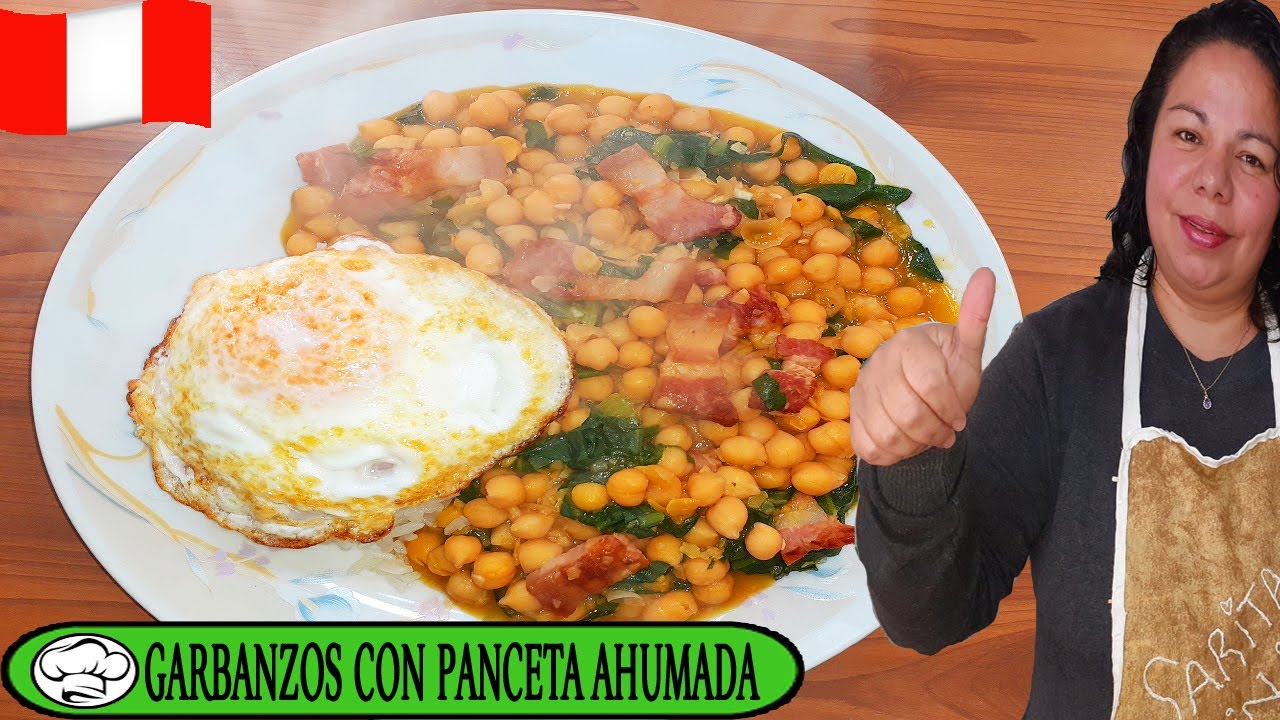 GARBANZOS | guiso de GARBANZOS con PANCETA AHUMADA | RECETA PERUANA