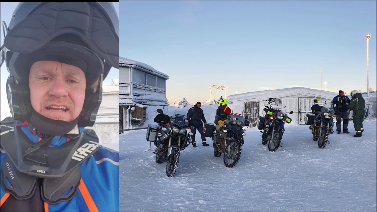 Kilpisjärvellä moottoripyörällä tammikuussa 2020