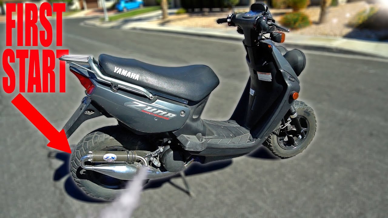 iT RUNS! Yamaha Zuma POLINI 70cc + NEW Yasuni R pipe!