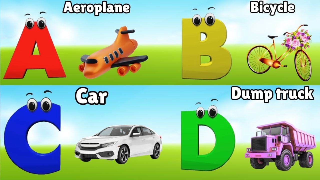 Vehicles Alphabet Song for kids | Vehicle ABC Song | Phonics for Kids | Alphabet Letters, Baby