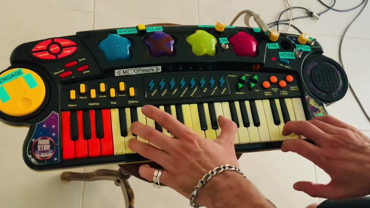 Circuit bent keyboard synthesizer
