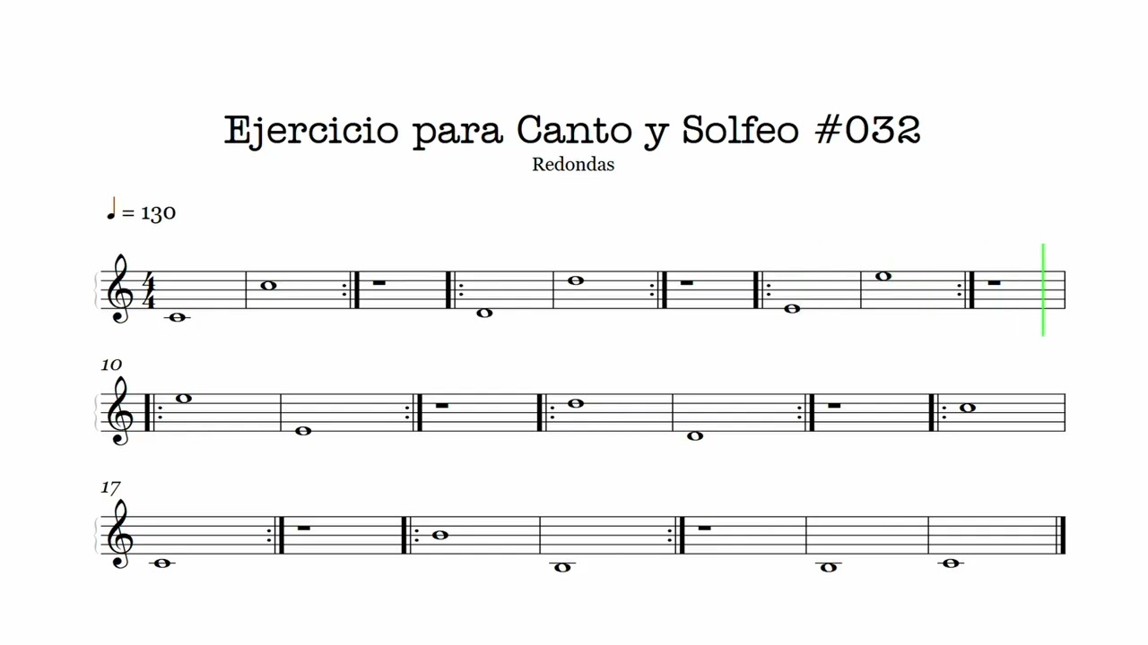 🎵 Ejercicio de Canto y Solfeo #0032 ⚡ (Rápido) - 🎤 Afinación y Solfeo ✨