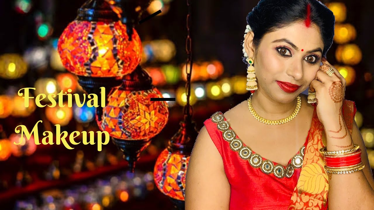 Diwali Makeup look|| Festival makeup|| Karwachauth & Pooja Makeup