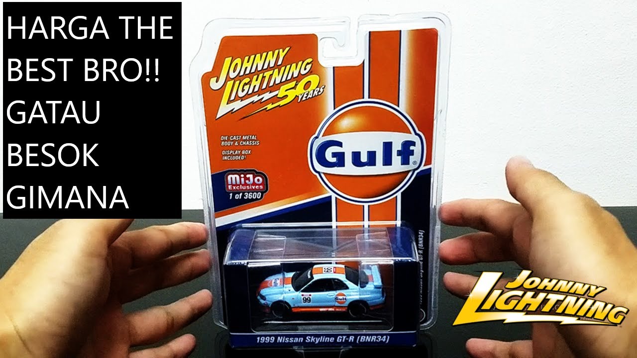 Cracking Nge Loose Johnny Lightning 1999 Nissan Skyline GTR BN - R34 GULF | SIKAT BRO MUMPUNG MURAH