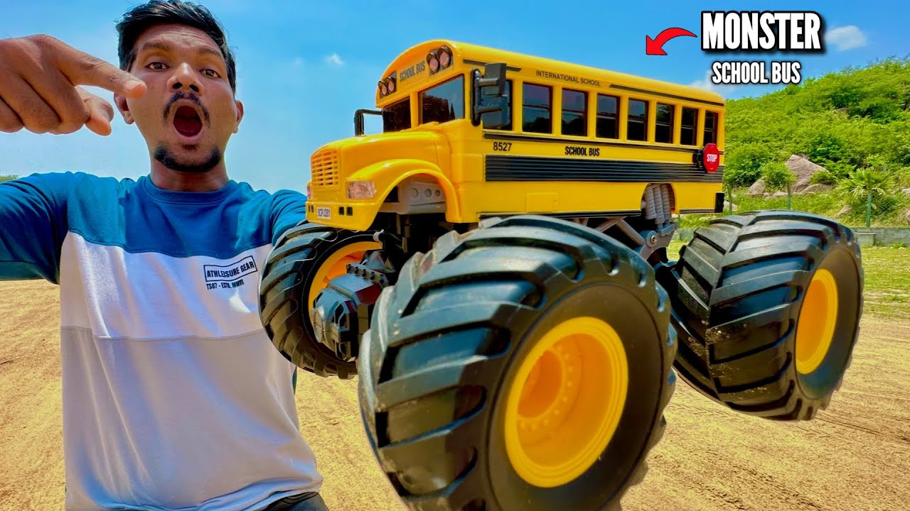 RC Fastest Monster School Bus Unboxing & Testing - Chatpat toy tv