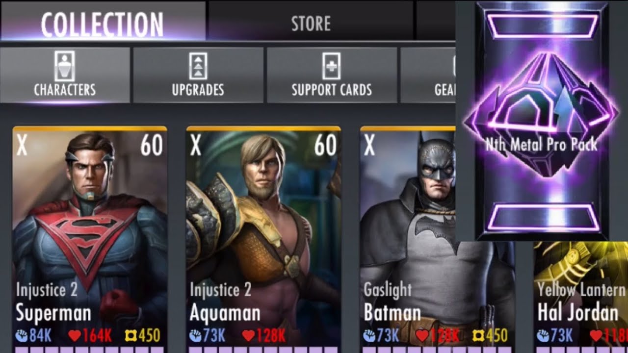 Injustice Mobile &mdash; Раскрытие коллекции персонажей + Открытие набора Nth Metal