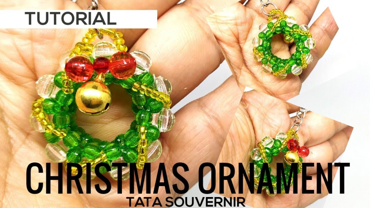 How to Bead Christmas Accesories: Christmas Wreath Keychain