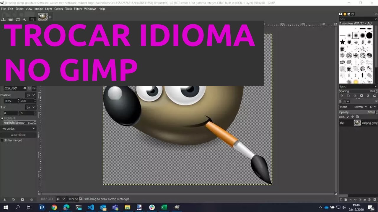 GIMP: TROCAR IDIOMA PARA PORTUGUÊS